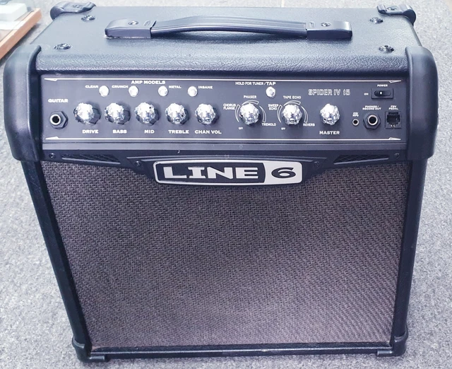 LINE 6 SPIDER IV 15 Watt Guitar AMPLIFIER Practice Amp Combo Effects Tuner Echo