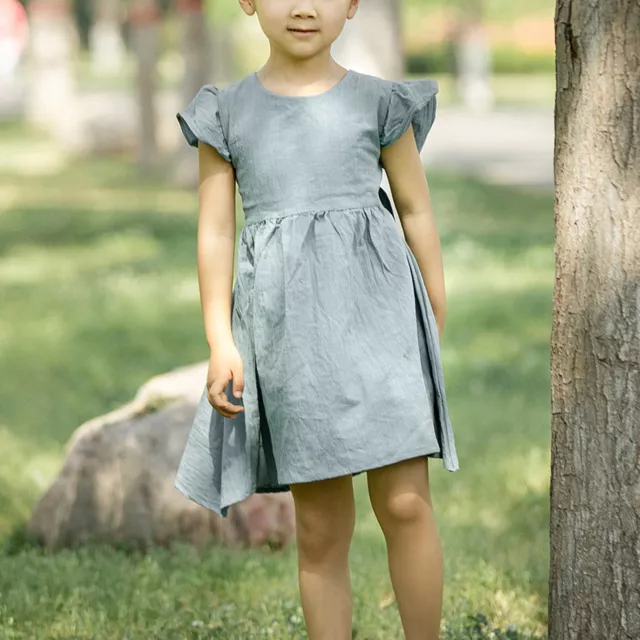Sommerkleid Mit Rundhalsausschnitt Und Schnürung für Kinder Rückenfrei