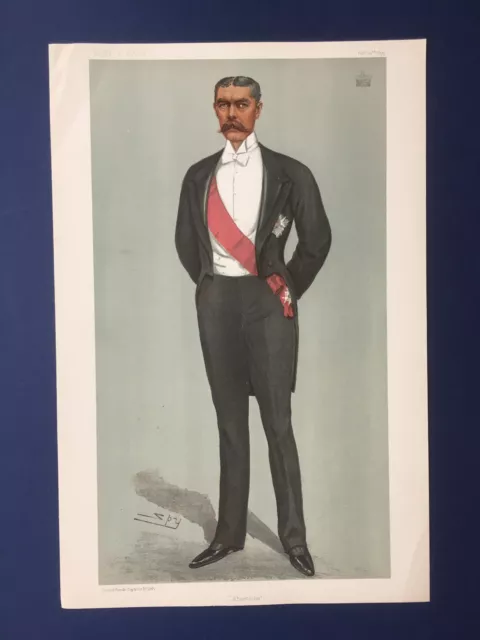 Original 1899 Vanity Fair Print of Lord Kitchener of Khartoum - Military General