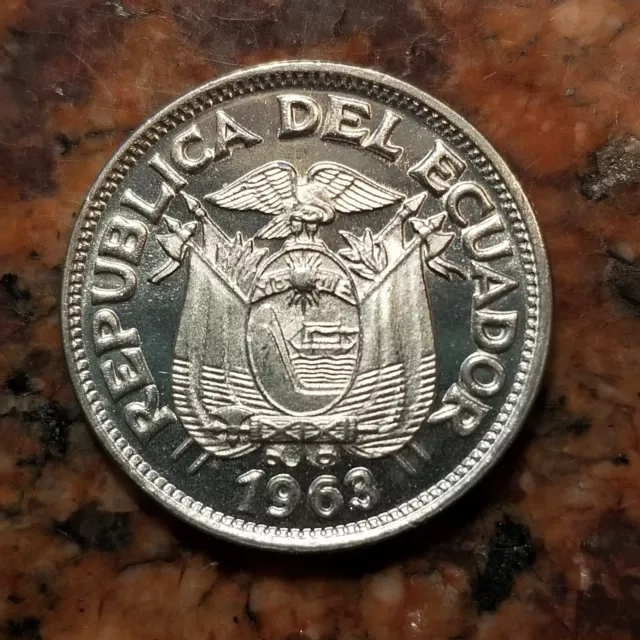 1963 Ecuador 50 Centavos Coin - #B1129