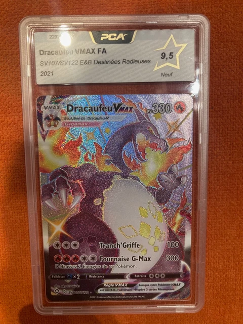 Carte Pokémon Dracaufeu Vmax FA SV107/SV122 PCA 9,5 NEUF