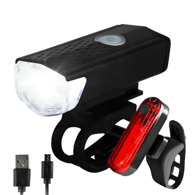 LED Fahrradlicht Set USB Akku Fahrradbeleuchtung Fahrradlampe weiss und rot