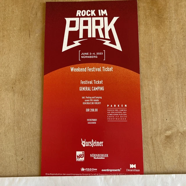 Rock im Park 2023 Weekend Festival Ticket - General Camping/ 2.-4. Juni