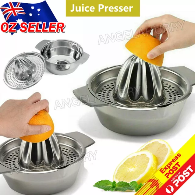 Stainless Steel Fruit Lemon Citrus Orange Juicer /Manual Press Squeezer NEW
