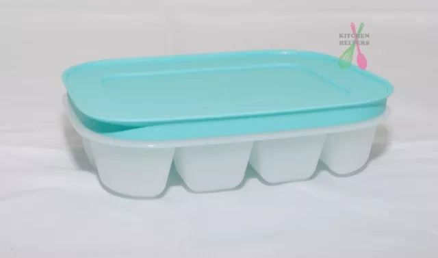Tupperware Freezer Keeper Ice Cube Tray Smaller Size 12 Cube Tray Light Blue New
