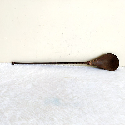19c Vintage Primitive Iron Handmade Long Ladle Spoon Kitchenware Old Decorative