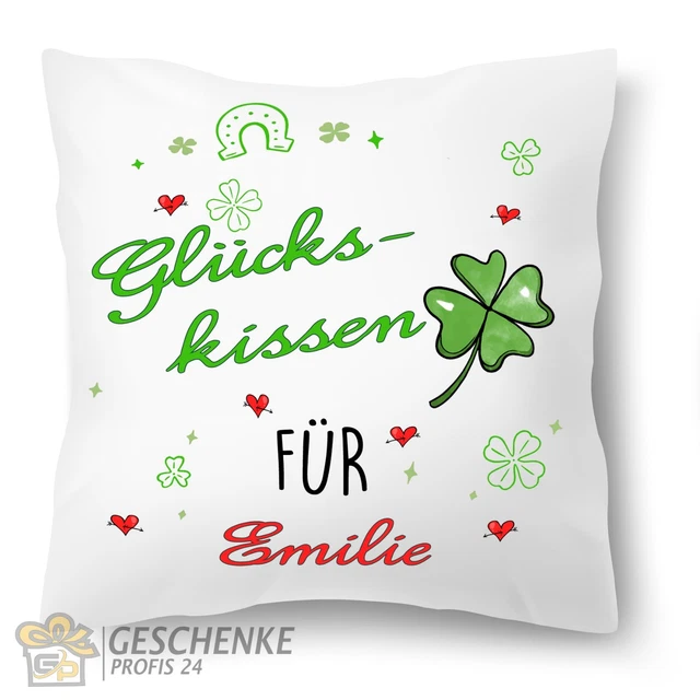 Personalisiertes Kissen Schutzengel Mit Namen – Weiß, 40x40 Cm, Glücksbringer & Trostspender