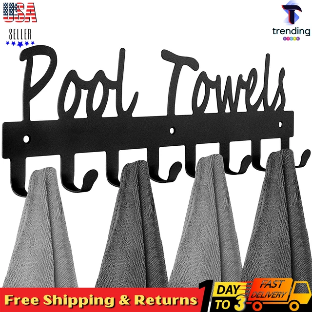 Carbon Steel Pool Towel Hooks for Bathroom Wall Mount Towel Rack Holder Hanger