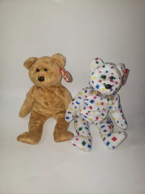 Ty Beanie Babies Lot of 2 Cashew and Ty 2K Bears