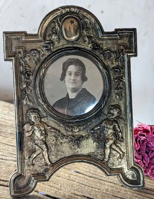PRETTY FRENCH ANTIQUE EARLY XX th. C. PICTURE FRAME PUTTI