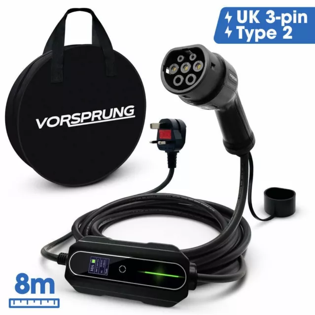 Used-Vorsprung® Rapid Portable EV Charger 8M Type 2 6A-13A Variable|3.3kW