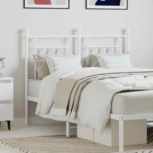 Vidaxl Testiera in Metallo Bianco 120 cm