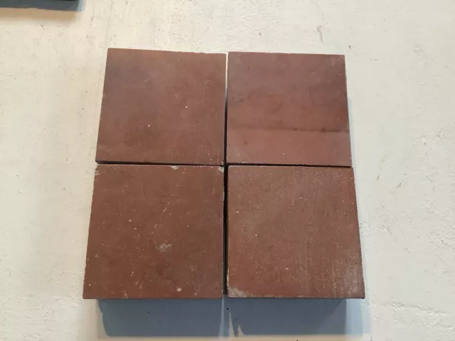 Red Reclaimed Encaustic Victorian Floor Tile 3” x 3” x 1/2”  SINGLE TILE