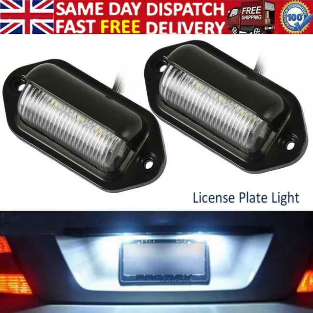 2 x License Number Plate Light Lamps 6 LED 12V for CAR, Truck SUV Trailer Lorry