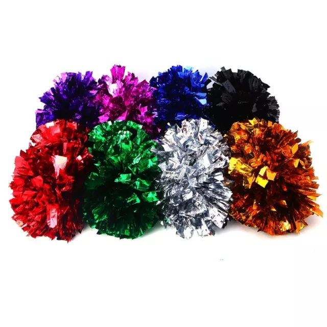 Plastic Handheld Fluffier Cheerleader Pompoms with Finger Rings for Kids Adults