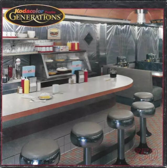 Kodacolor Generations Puzzle 1950 Diner 750 Pcs 21"x21" Finished Counter Booths