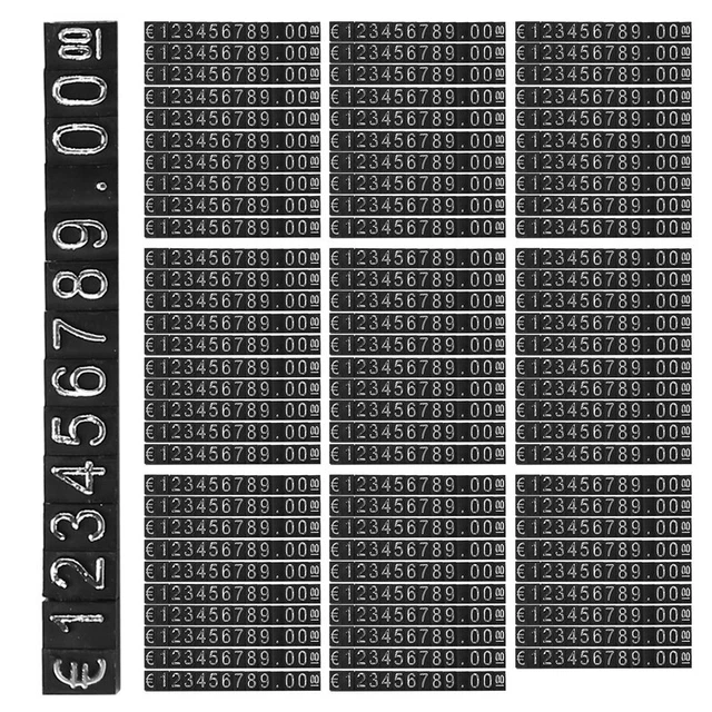 90Sets Plastic Cubes Price Display Tags Adjustable Number Stand Frame Label B4T9