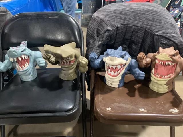 1994 Street Sharks Big Slammu Blade and Jab Hand Shark Rubber Puppet Ripster