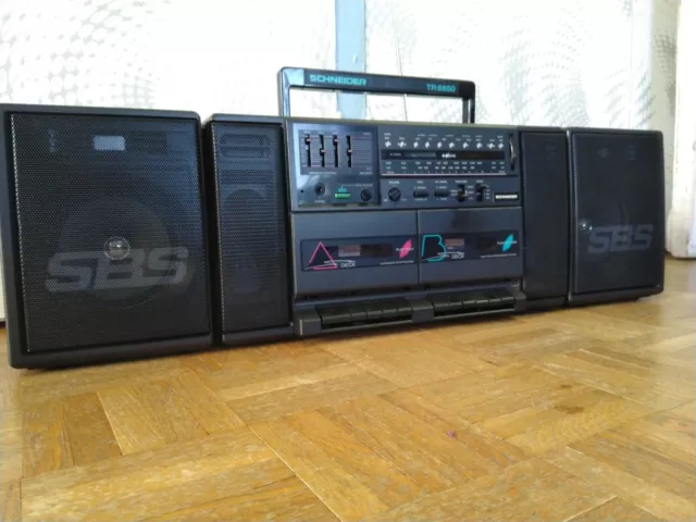 schneider tr6850 woofer radio cassette ghettoblaster boombox