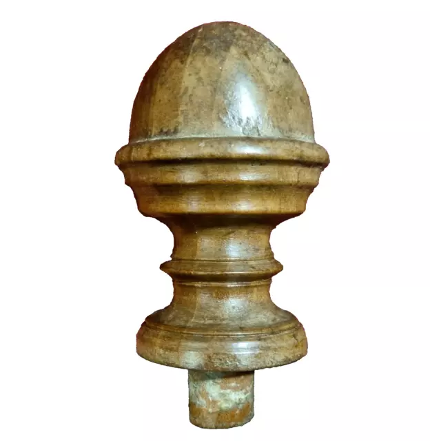 Post finial Timeworn wood topper Stairs Furniture Antique architectural salvage