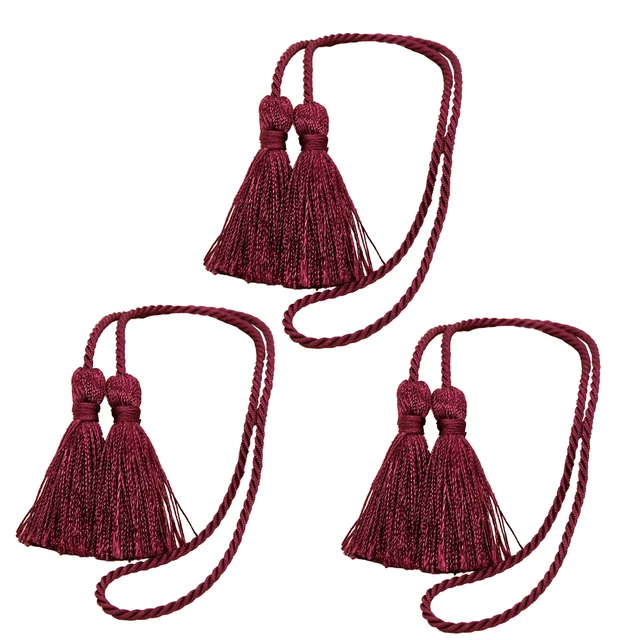 Hanging Ball Tassel Ropes Office Curtain Tieback DIY Handmade Woven Bandage