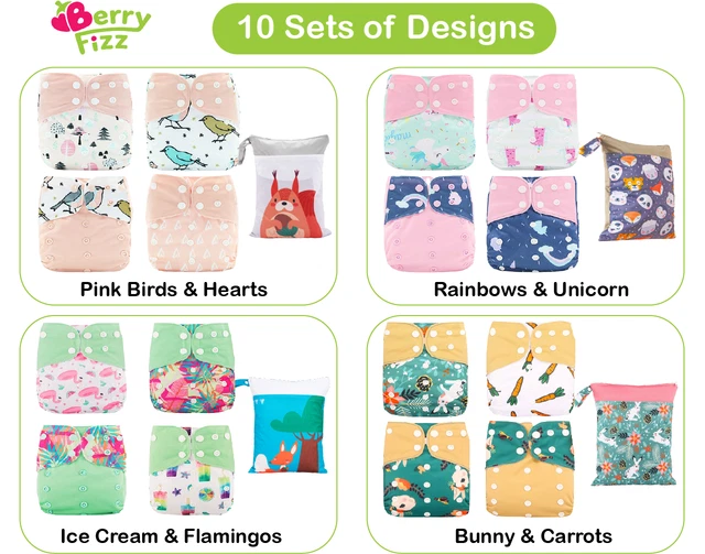 14pc Full Set Pocket Cloth Diaper Microfleece diapers Wet bag Diaper Liner Gift 3