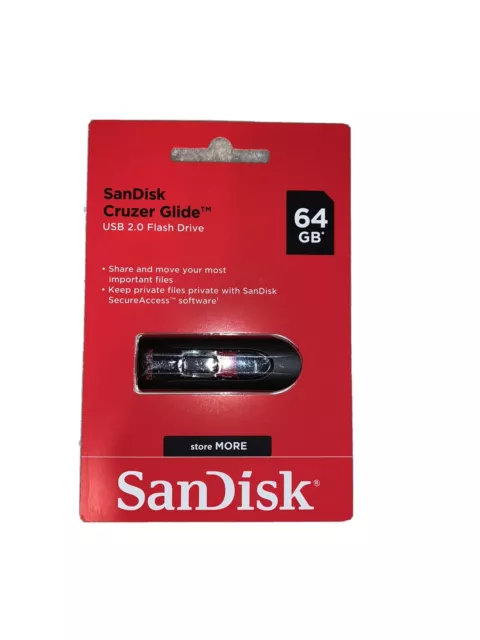 SanDisk Cruzer Glide 64GB USB Flash Drive. Ultra Fast. New.Sealed. Free Shipping