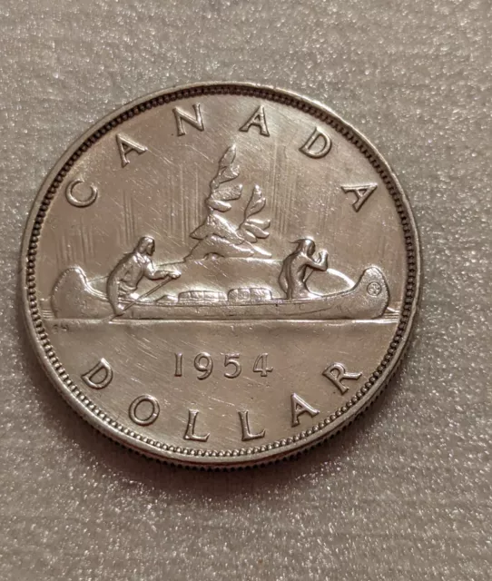 1954 Silver Dollar Canada (key date) 80% Silver Queen Elizabeth II #173A