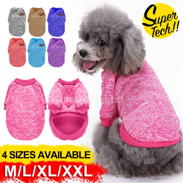 Pet Dog Warm Coat Fleece Jacket Jumper Sweater shirt Winter Cat Puppy Clothes AU