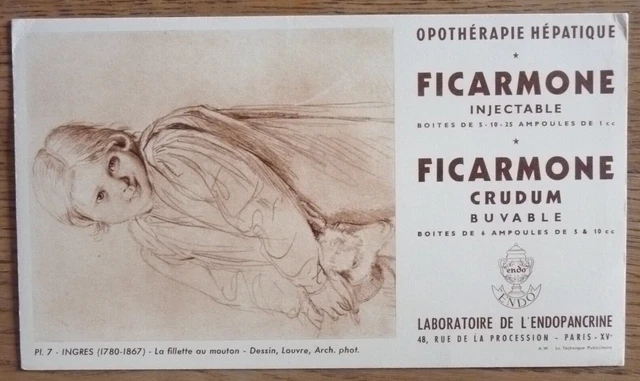 Buvard - Ficarmone  Labo De L'endopancrine Paris Xv Ingres La Fillette Au Mouton