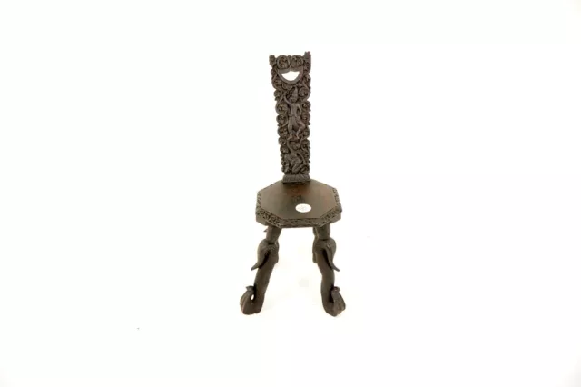 Ant. Carved Oak Spinning Chair, Hall Chair, Scotland 1880, H837