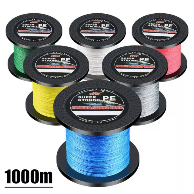 1000M Strong PE Braided Fishing Line Abrasion 10 30 80 100 150 200LB