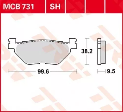 Bremsbelag für Yamaha XVS 950 A Midnight Star VN02 Bj. 2009 TRW Lucas MCB731SH