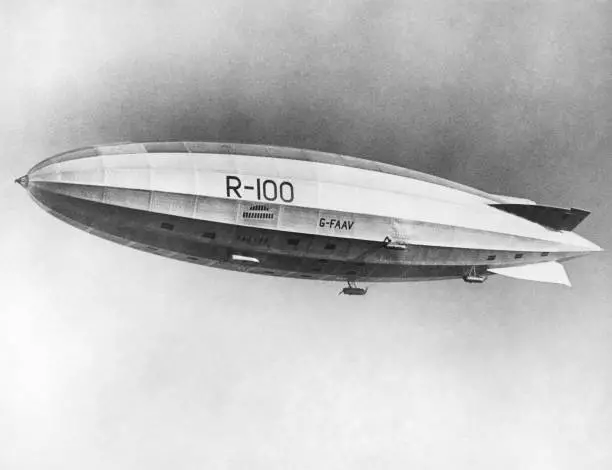 Dirigible R 100 On The Maiden Flight In Cardington Aviation History Old Photo
