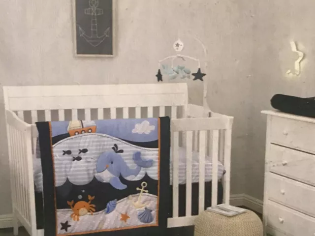 Nojo Little Love SEA LIFE 5PCS Crib Bedding W Musical Mobile WHALE 👍OPEN ITEM Nojo Little Love SEA LIFE 5PCS Crib Bedding W Musical Mobile WHALE 👍OPEN ITEM