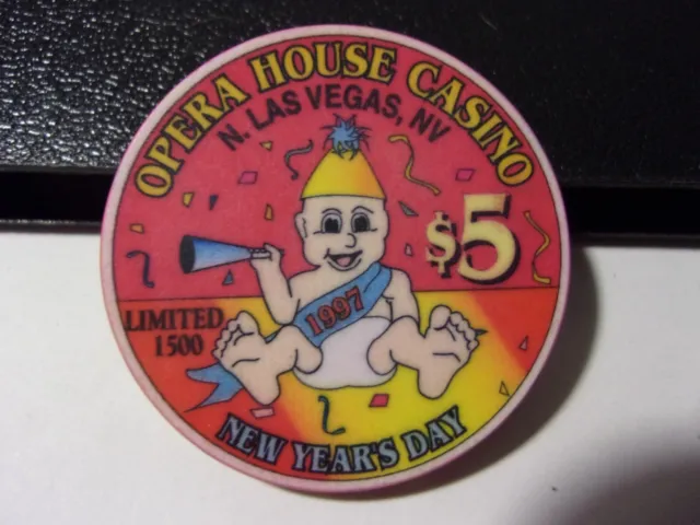 OPERA HOUSE CASINO HOTEL $5 hotel casino gaming poker chip (LTD 1500) Las Vegas