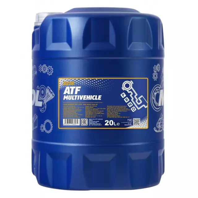 20 L MANNOL MN8210-4ME Atf Multi Véhicules Huile de Transmission Automatique + 2