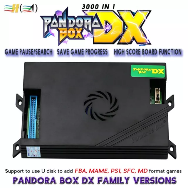 PANDORA BOX DX 3000 In 1 3P/4P ARCADE SPIELE Board HDMI VGA PANDORAS 3D