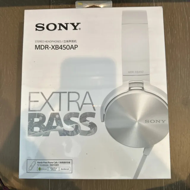 Sony MDR-XB450AP Extra Bass On the Ear Headphones - White