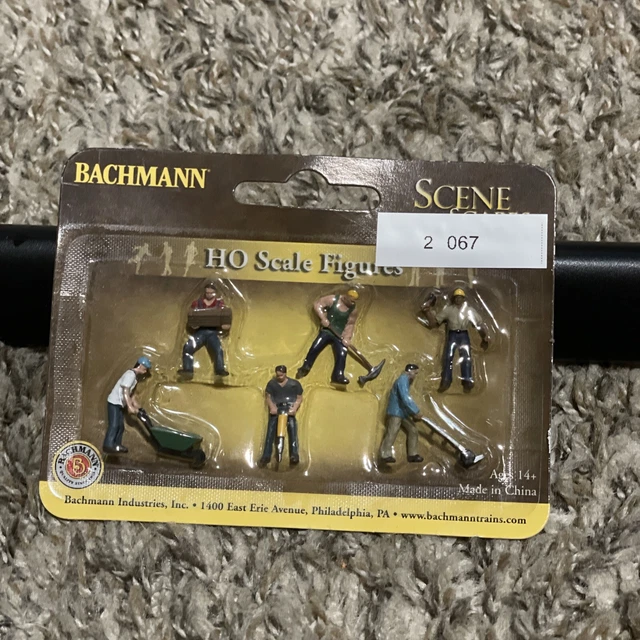 BACHMANN SCENE SCAPES Construction Workers Ho Scale Figures 11.25