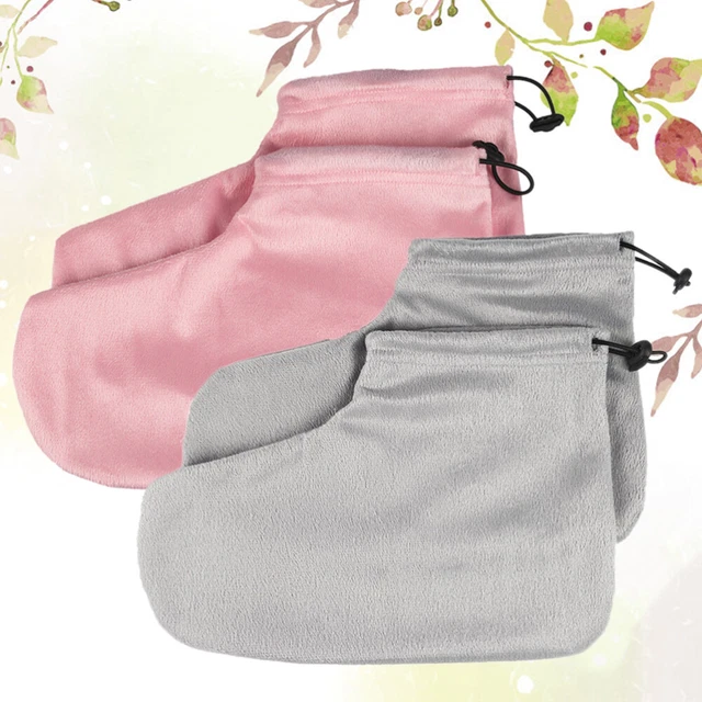 2 paia idratanti copripiedi inserti bagno in paraffina rosa