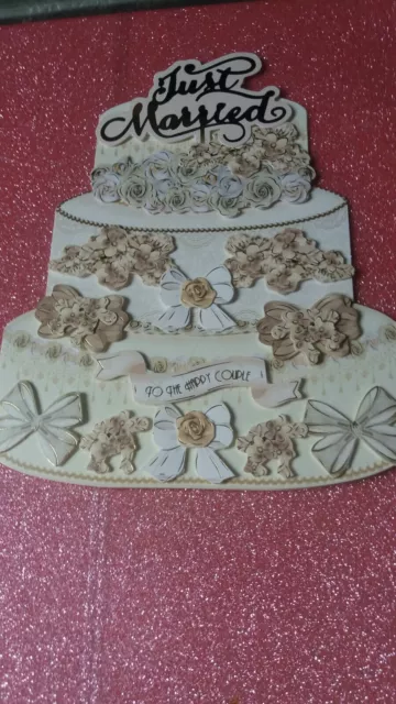 Personalised Handmade  Wedding Card Of Cake