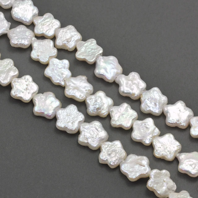 Ivory White Flower Freshwater Loose Pearl Beads for Jewelery Making 10-12 mm