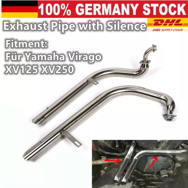 Auspuffrohre Schalldämpfer Edelstahl Auspuff Endtopf für Yamaha Virago XV125/250