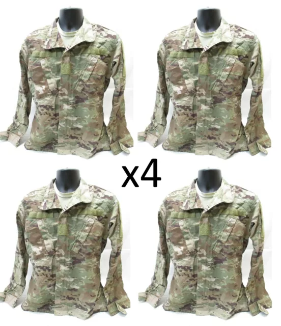 Lot Of (4) Army Combat Uniform Shirts Ocp Fracu Coats Tops 4 Pack Scorpion Fr