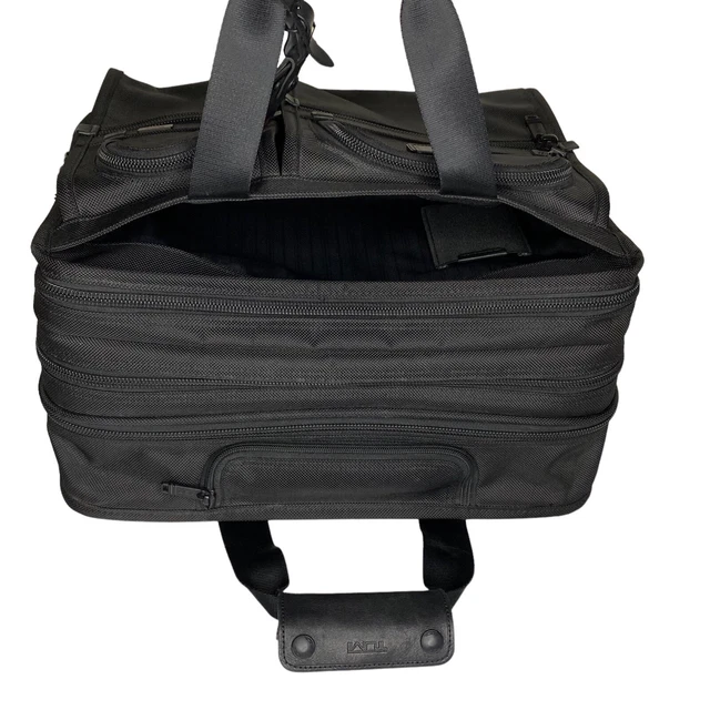 Tumi Alpha Deluxe Wheeled Briefcase Laptop Rolling Bag 26104D4 Expandable Carry 10