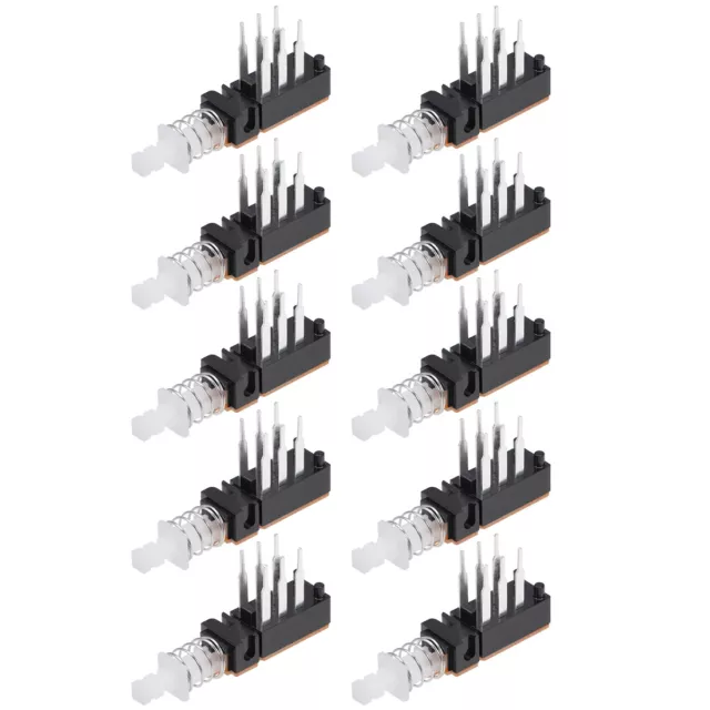 Push Button Switch DPDT 6 Pin 1 Position Self-Locking 10pcs