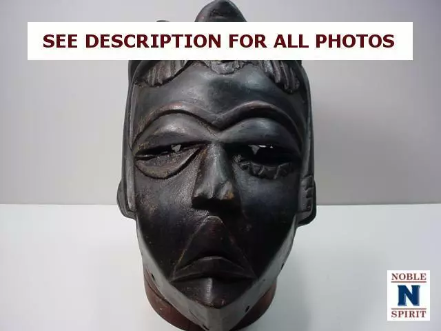 NobleSpirit  NO RESERVE (3970) Wood Carved African Tribal Mask - Cameroon