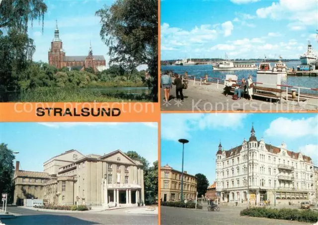 73241334 Stralsund_Mecklenburg_Vorpommern Marienkirche Hafen Theater Olof Palme