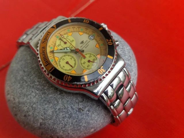 OROLOGIO PRYNGEPS JAMAICA Sport CR807 Chrono Quadrante Giallo